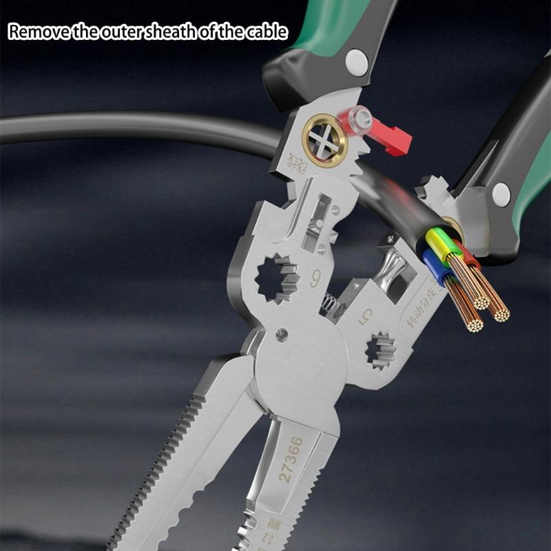 Industrial Steel Wire Stripper & Crimping Tool with Ergonomic Handle Simple To Operate for Precise Wiring Tasks