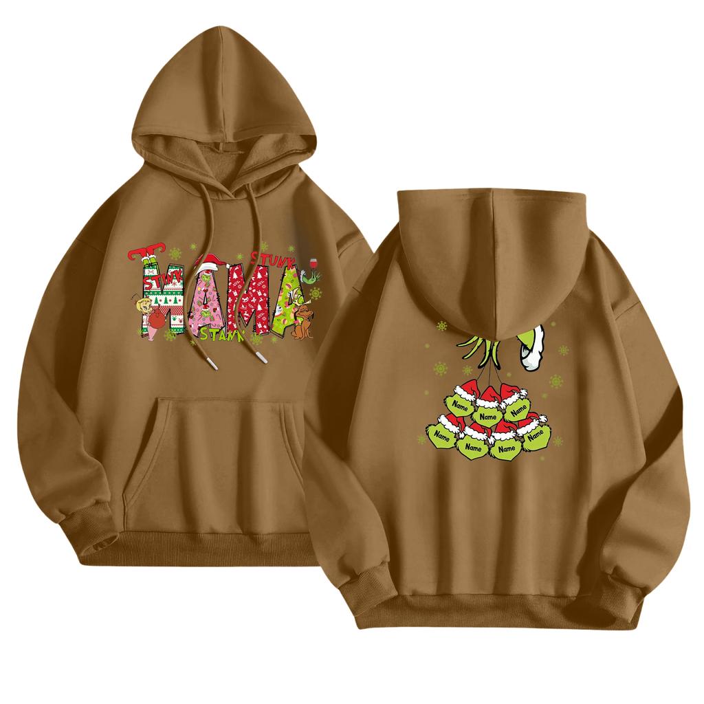 Women's Fashionable Casual Long-Sleeved Hooded Printed Sweatshirt