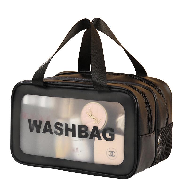 Large Capacity Waterproof Frosted PVC Toiletry Bag with Wet & Dry Separation