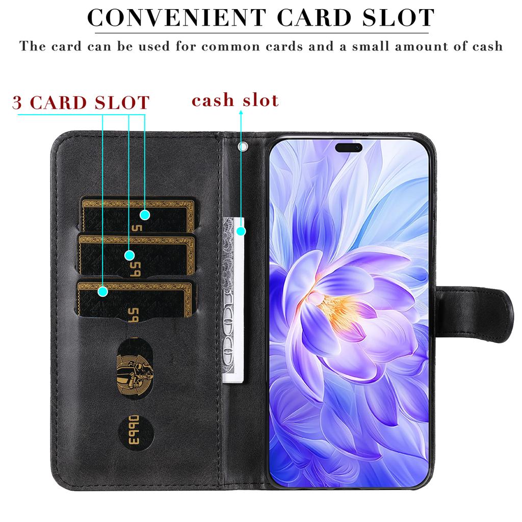 For Honor X60i 5G Case Zipper Wallet Calf Texture PU Leather Phone Cover