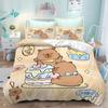 Set Biancheria da Letto Capibara, Set Copripiumino per Bambini Amanti dei Capibara, Divertente Copripiumino in Microfibra Capibara con Cerniera e Federe