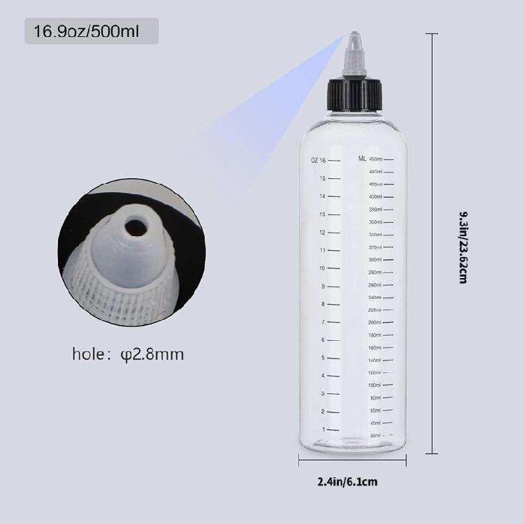Haarapplikatorflasche Transparent Squeeze Spenderflasche mit Skala Pigmentbehälter für Badezimmer Werkstattgebrauch