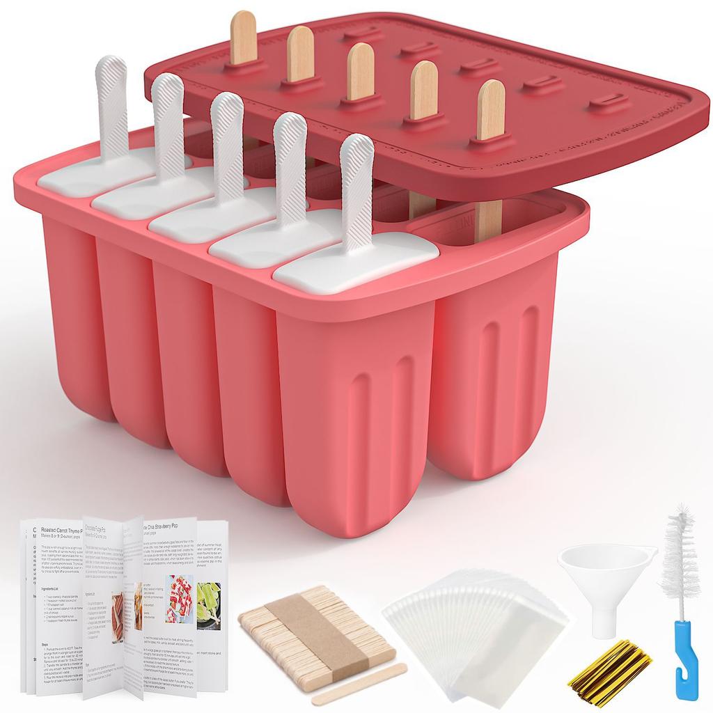 Reusable Silicone Popsicle Molds with Sticks Summer Ice Cream Maker Kit DIY Frozen Treats for Kids Kitchen Baking Tools