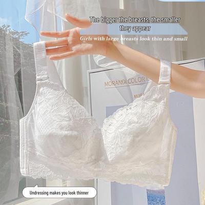 Summer Wire-Free Bra: Sleek, Anti-Sag, Side Fat Gather, Slim Look for Larger Busts.