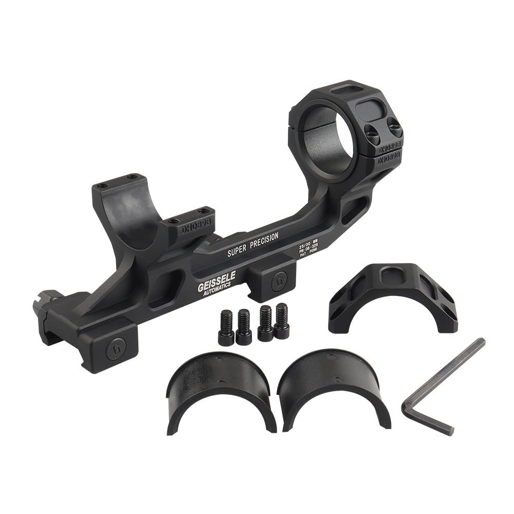 ProWildGear GEISSELE Type Ring Scope Mount Integrated Optical Sight Mount 20mm Rail Picatinny 30/ 25.4mm (1.54/Black) [Item]