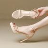 New Summer High Heels with Sexy Versatile Stiletto Waterproof Platform Platform Platform Sandals Women