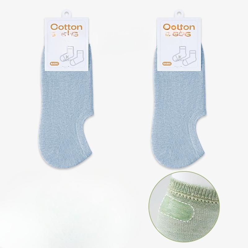 Female Spring and Summer Thin Pure Color Cotton Non Slip Non Fall with Shallow Mouth Invisible Socks