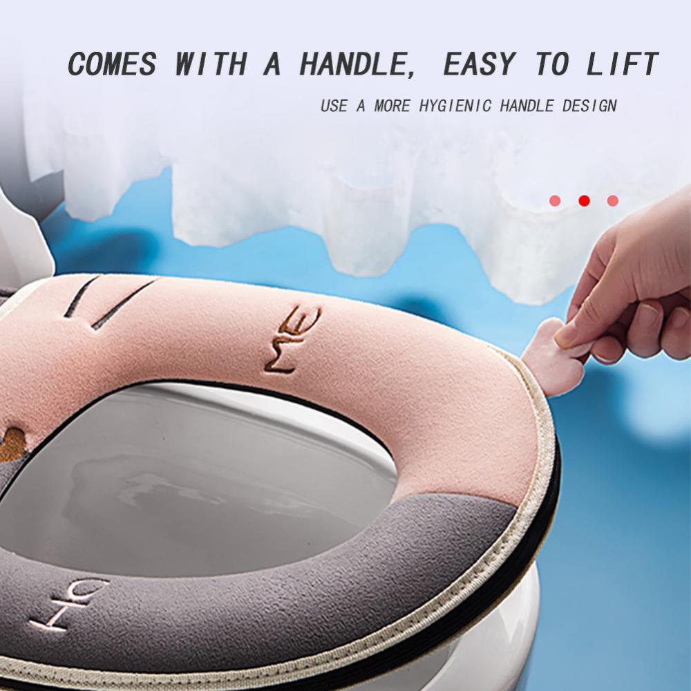 Luminous Toilet Seat Cover Soft Warm Mat Universal Washable Removable Zipper Cover Bathroom Toilet Lid Pad Case Cushion