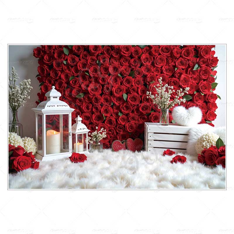 MOON.QG Valentine's Day Decoration Photo Background Candy Shop Teddy Bear Rose Soad Backdrops For Photography Studio Photozone