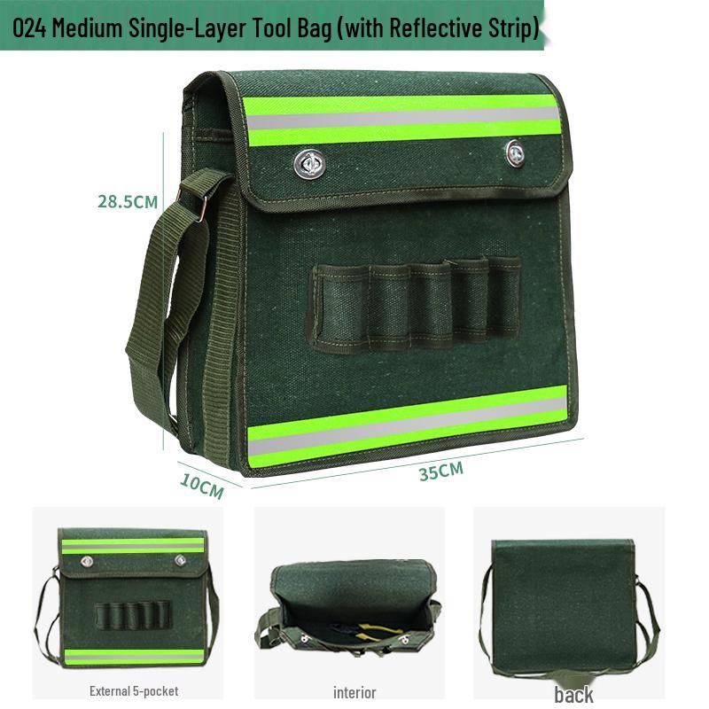 Sturdy Multifunctional Canvas Electrician Tool Bag - Durable, Wear-Resistant Hardware Organizer Pouch
