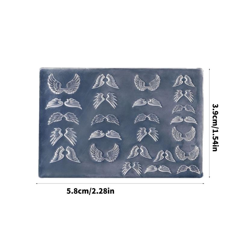 Flexible Nails Mould Wing Shape Nails Art Template Moulds Silicone Texture Suitable for Beauticians and Art Learners