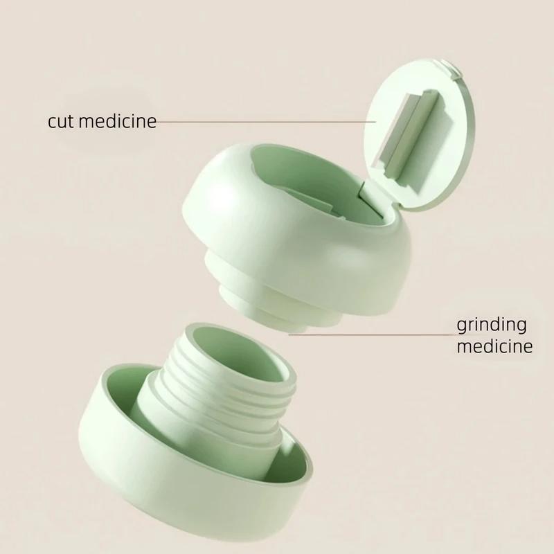 UNTIOR Pill Grinder&Cutter 2in1 Portable Easy-to-Use Dustproof Drug Tablet Medicine Divider Organizer Vitamins Splitting Crusher