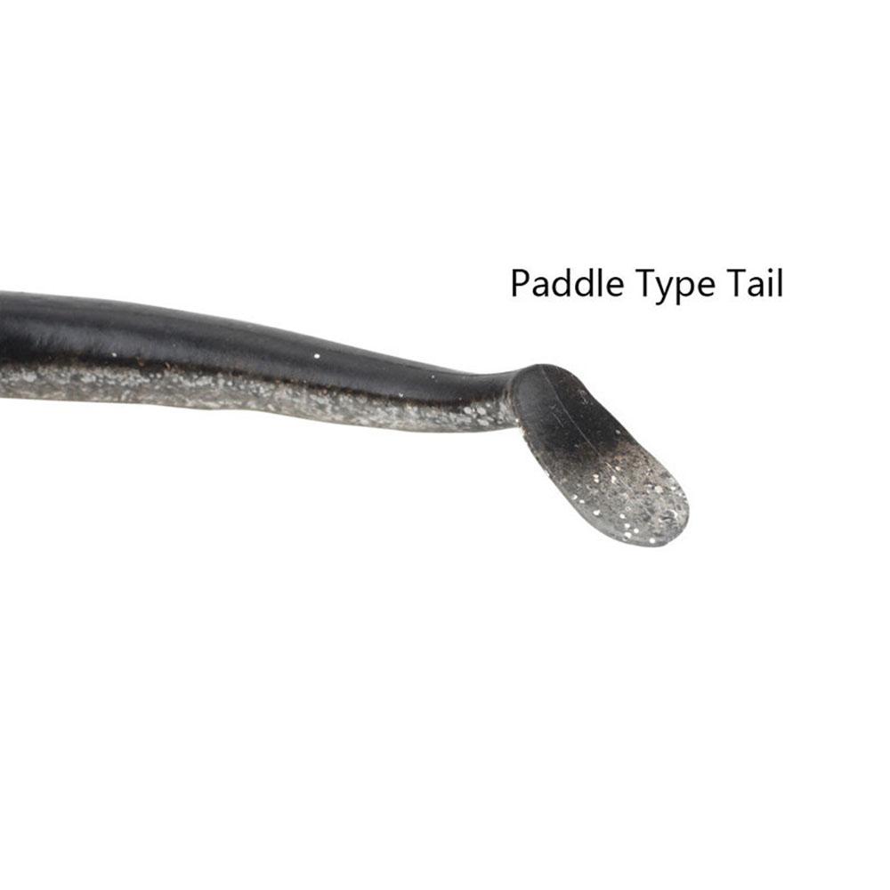 5 stycken Mjuk Minnow Viktad Jiggkrok Wobbler Silikonbeten Swimbait Easy Shiner Fiskeutrustning Crankkrok för Abborre Gädda