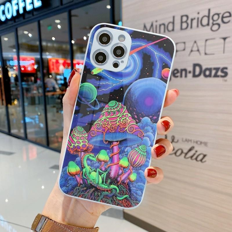 Coole seltsame Kunst-Telefonhülle für iPhone 14 13 12 11 Pro Max X XR XS 8 7 Plus Flüssigglas-Farbtelefonabdeckung