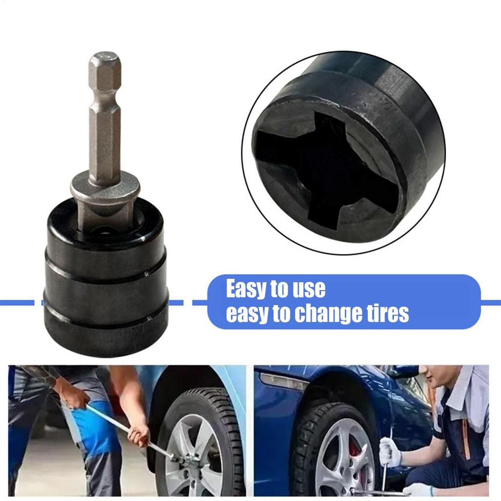 Car Jack Adapter Rust-Resistant Jack Drill Adapter High-Strength Rust-Proof Effort-Saving Tool For Travel Vehicle RV Camping