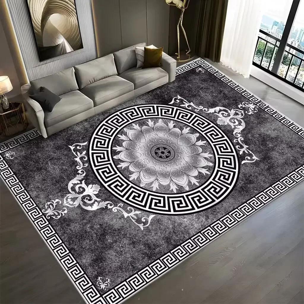 Luxury Rugs and Carpets for Living Room Decoration Elastic Mat Bedroom Carpet Home Decor Non Slip Floor Mats Machine Washable