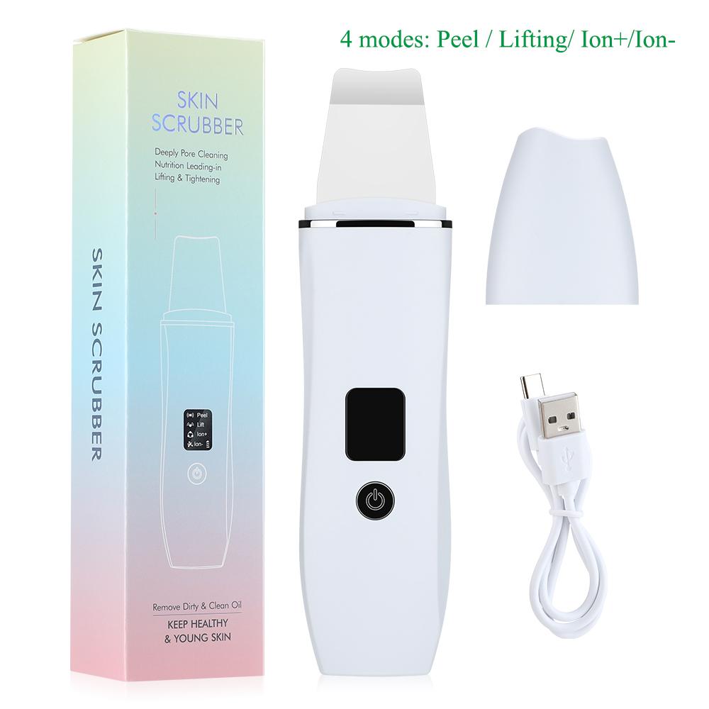 Ultrasonic Skin Scrubber Cordless Blackhead Remover Spatula Peeling Machine Exfoliating Pores Facial Cleaner Skin Care Device