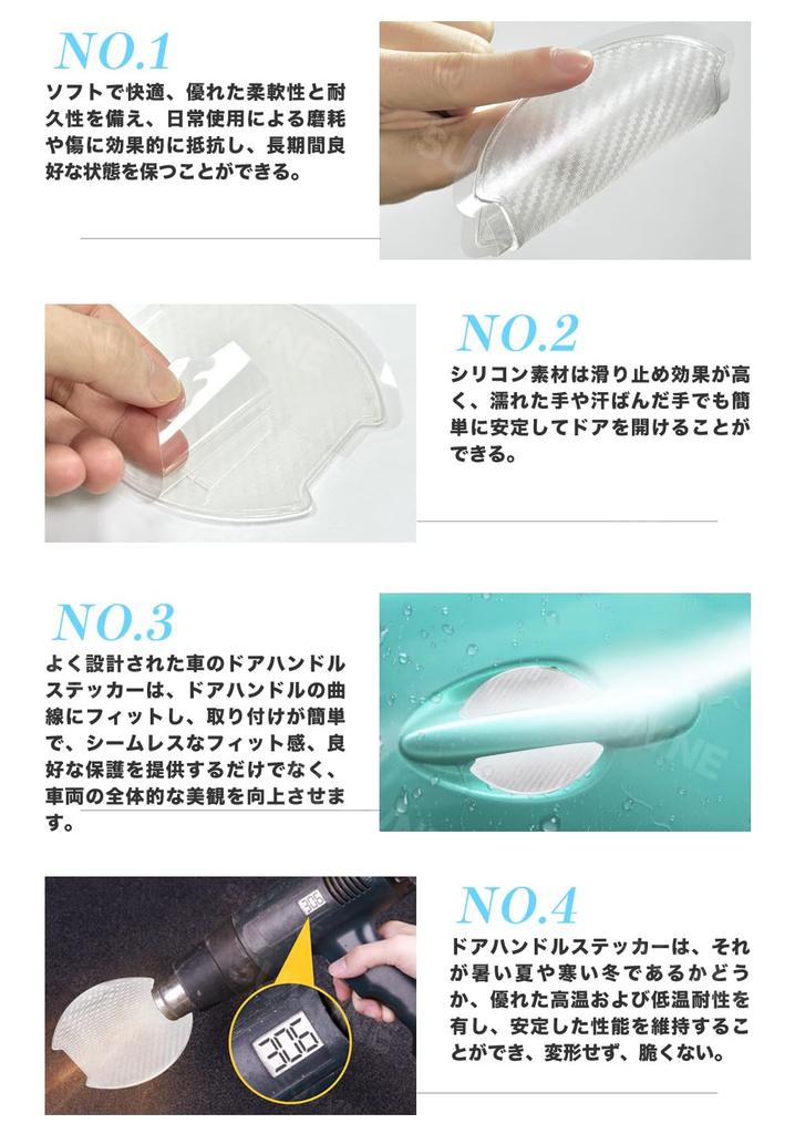 SUVVNE Door Handle Protector, Harrier 80 Series (June 2020 - Present), Transparent Material, Car