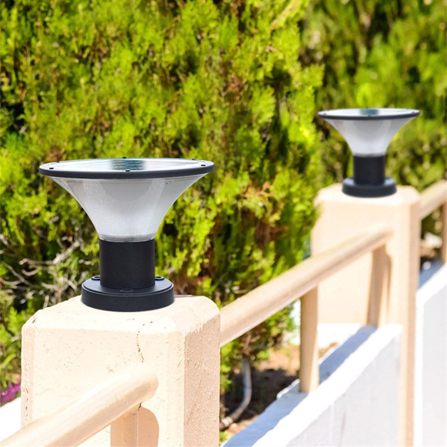 Thrisdar Villa Waterproof Solar Column Head Light Outdoor Lawn Lamps Courtyard Garden Landscape Fence Gate Solar Post Lamp