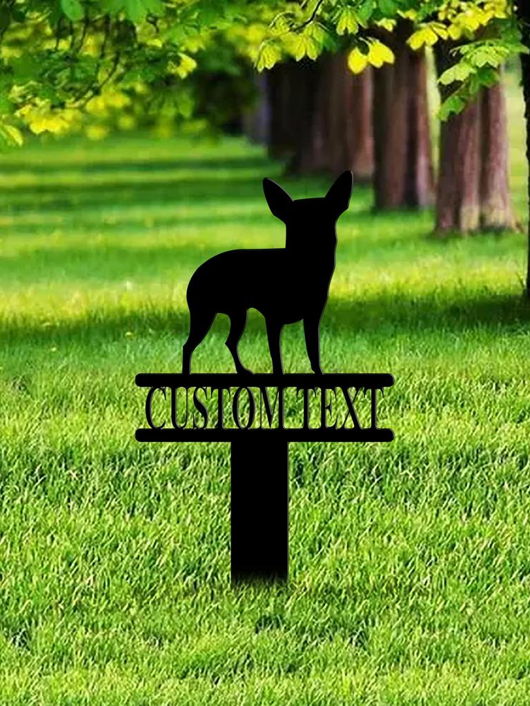 Custom Chihuahua Metal Yard Sign, Personalized Dog Garden Stake, Pet Memorial Name Plate, Outdoor Lawn Decoration for Dog Lovers