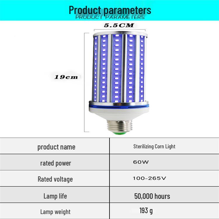 60W Ultraviolettes Maislicht mit Fernbedienung und Timer