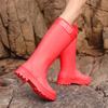 Winter velvet cover thermal rubber shoes women's seaside rain shoes fashion high tube cm platform rain boots exquisite women's water shoes