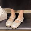 Fashion French Shallow Mouth Mary Jane Shoes Women's 2025 New Temperament Bow Knot with Soft Sole Versatile