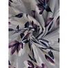 Women's Plus Size Elegant Purple Flower Print Long Sleeve Loose T-Shirt with Pockets for Women