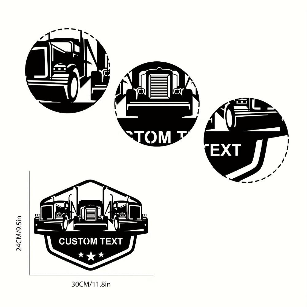 Vintage Retro Truck Metal Wall Art, Personalized Home Office Decor, Easy to Hang