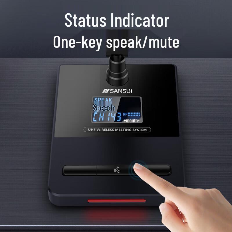SANSUI K40B Wireless 1-to-4 Conference Microphone System CN plug (adapter included)