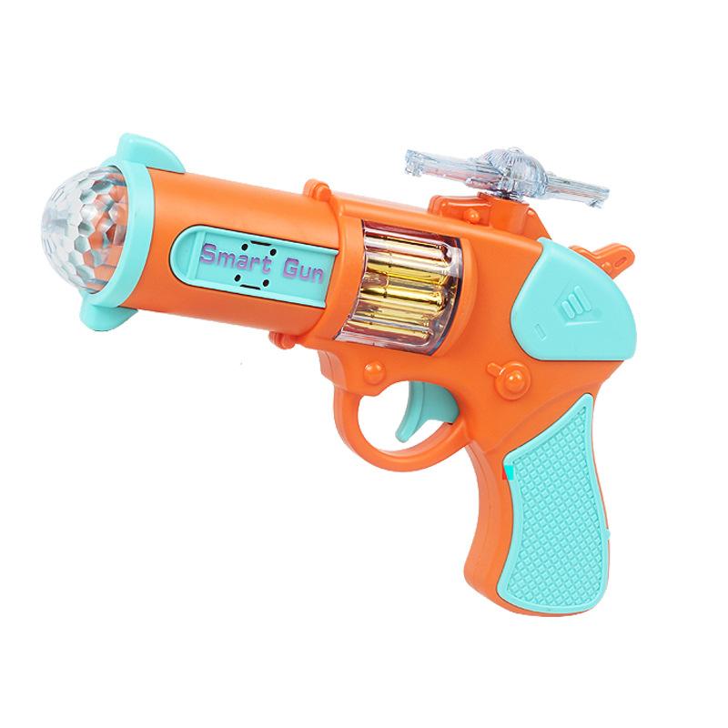 Children Toy Gun Projection Pistol Revolver Safe Non-firing Toy Smart Gun Rotating with Sounds Lights For Kids Gifts