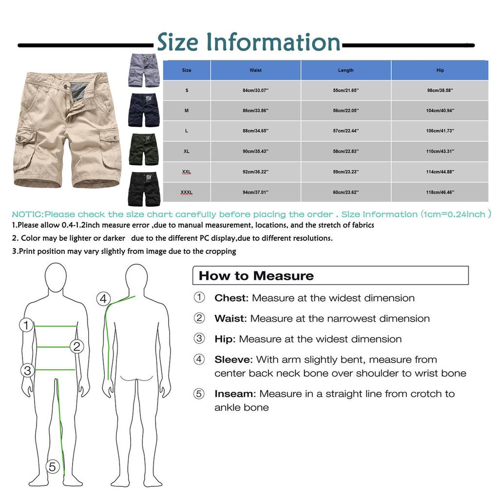 Men's Summer Casual Outdoors Casual Patchwork Pockets Overalls Sport Tooling Shorts Pants