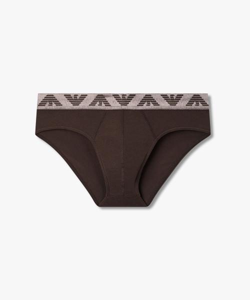 

[Emporio Armani Underwear] Мужские хлопковые трусы-слипы с глянцевой резинкой 0816111045 [Отправка из Кореи] 100% Оригинал Dark Brown - S