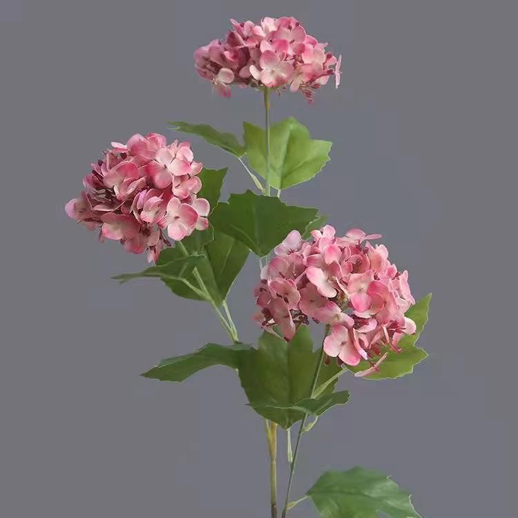 High Quality Artificial Silk Hydrangea Flower 3 Heads For Wedding Home Table Decorative Flowers