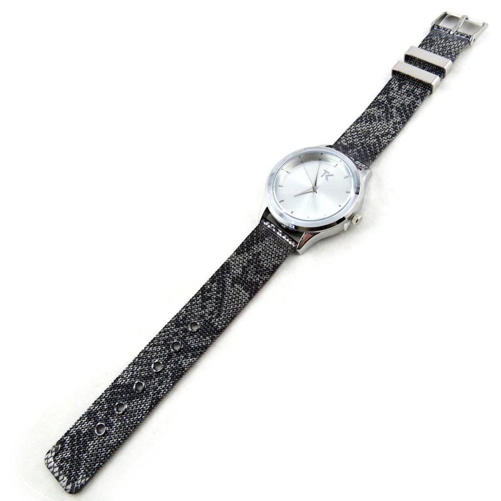 Les Trésors De Lily [N2309] - Montre femme 'Trendy' argenté gris (peau de bête)