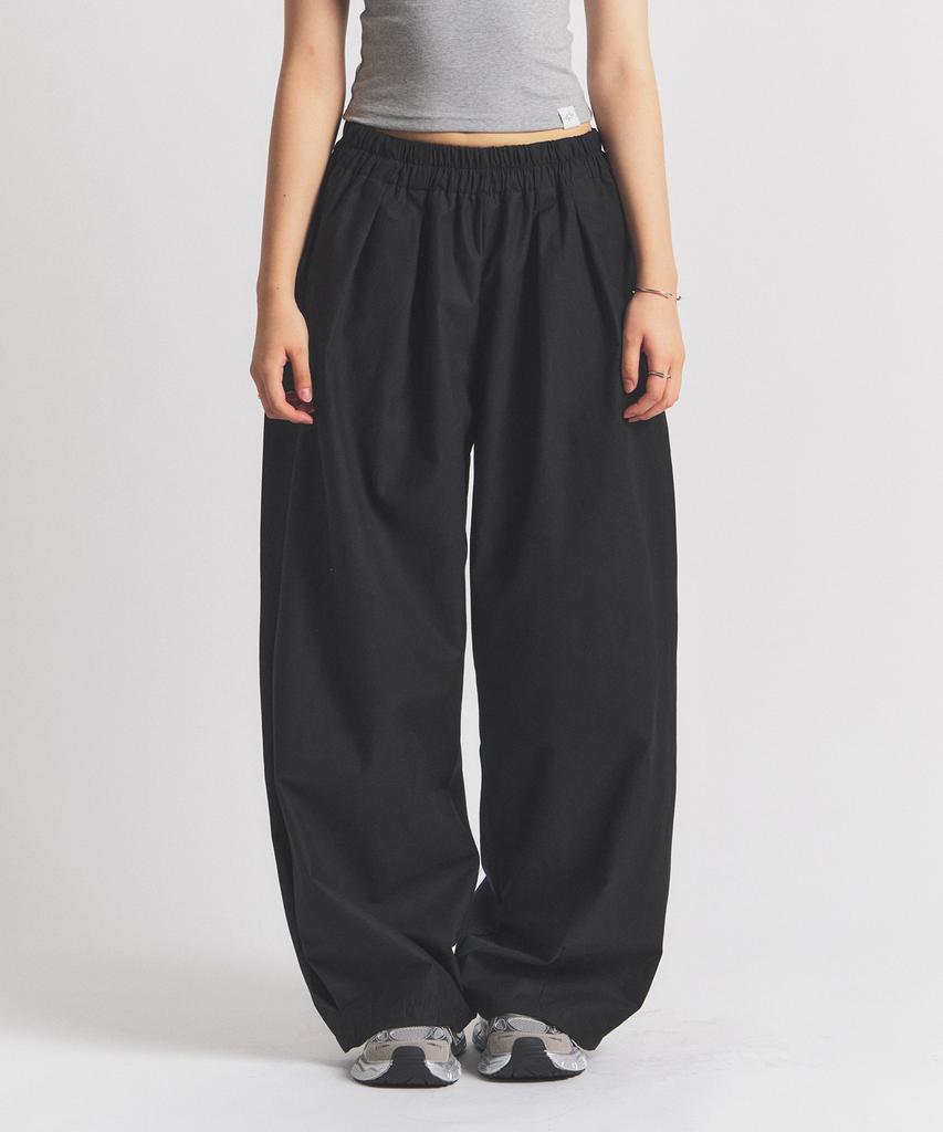 NEALIZE Mid-Rise Wide Pants Black