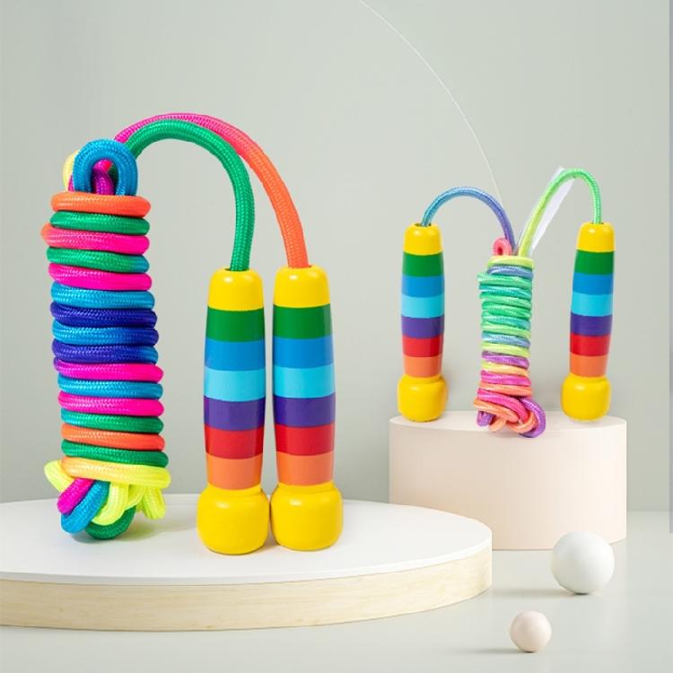 Wood Handle Jump Rope Skipping Kids 2.5/5m Adjustable Rope Skipping Fitness Rope