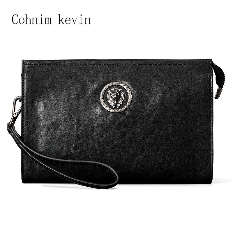 

Мужской повседневный клатч из натуральной коровьей кожи 2025: Мобильная наплечная сумка большой вместимости