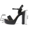8 10 13cm Small Size 32-43 Bling Silver Wedding Shoes Bride Platform Sandals Summer 2025 Block High Heels Sandals Party Model