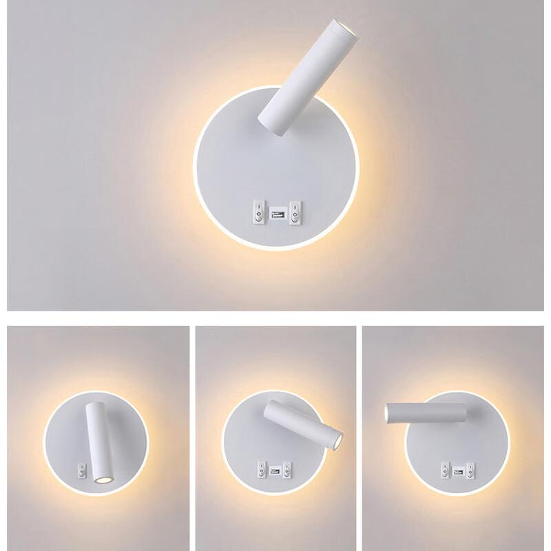 Rechargeable LED Reading Wall Lamp with USB Charging Port