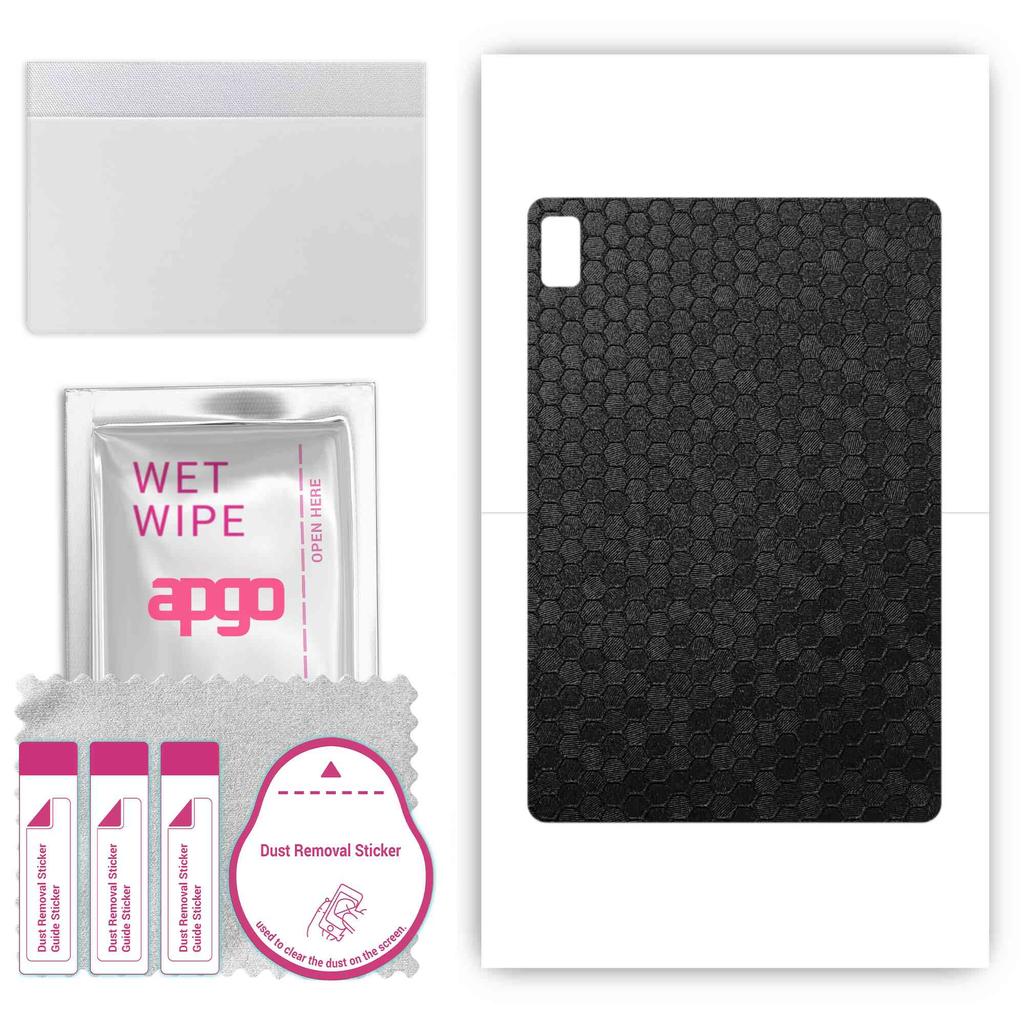 apgo skin sticker film foil vinyl for the BACK compatible with Blackview Tab 10 Pro, scratch-resistant, easy to install - Black Honeycomb