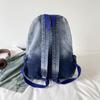 Verlaufender Denim Rucksack Großes Fassungsvermögen Damen Retro Rucksack