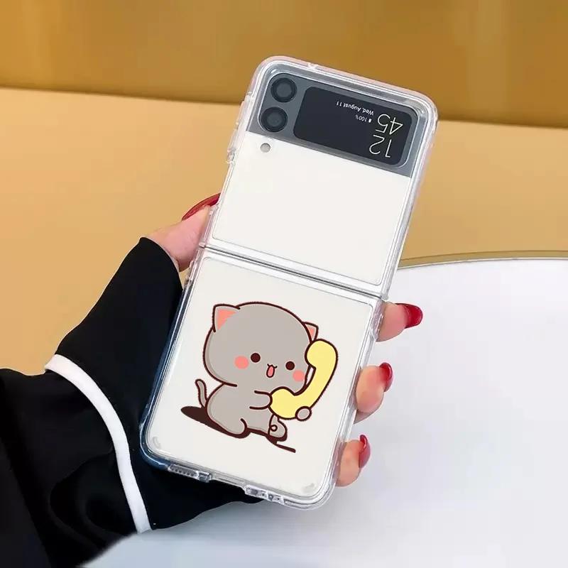 

Funny Cat Couple Paired Case for Samsung Galaxy Z Flip 7 6 ZFlip 5 5G Transaprent Clear Cover for Samsung ZFlip 4 ZFlip 3 Fundas Galaxy ZFlip 3