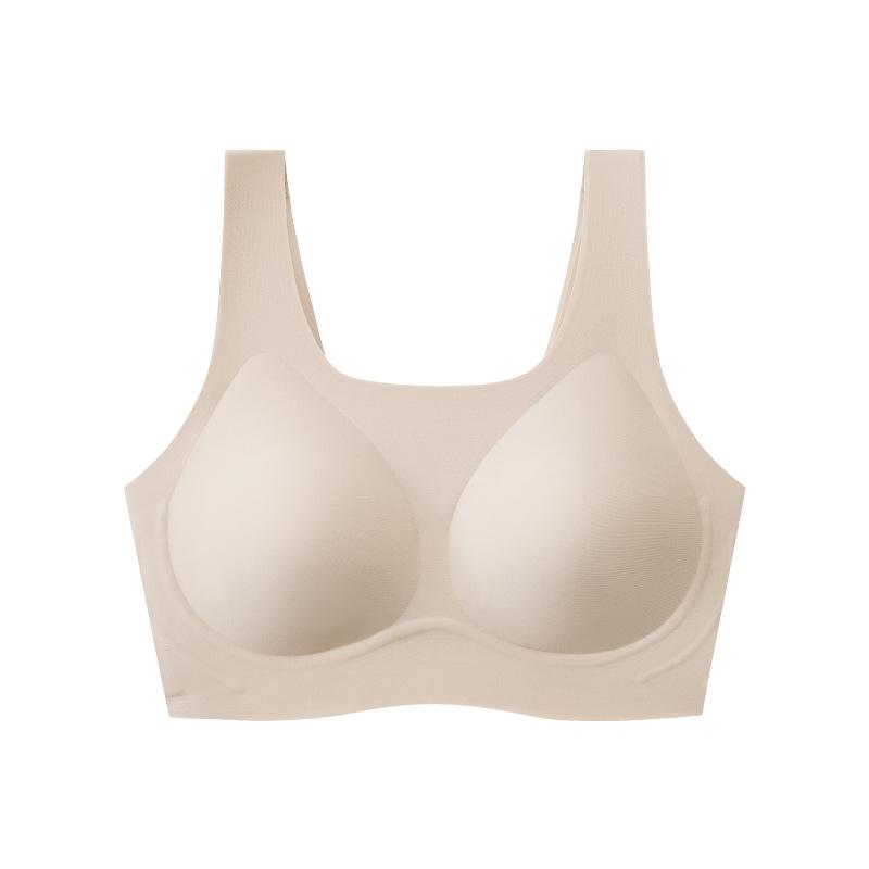 Invisible liquid foundation, seamless women's non-empty cup, thin non-steel ring, sub-breasts, anti-sagging bra