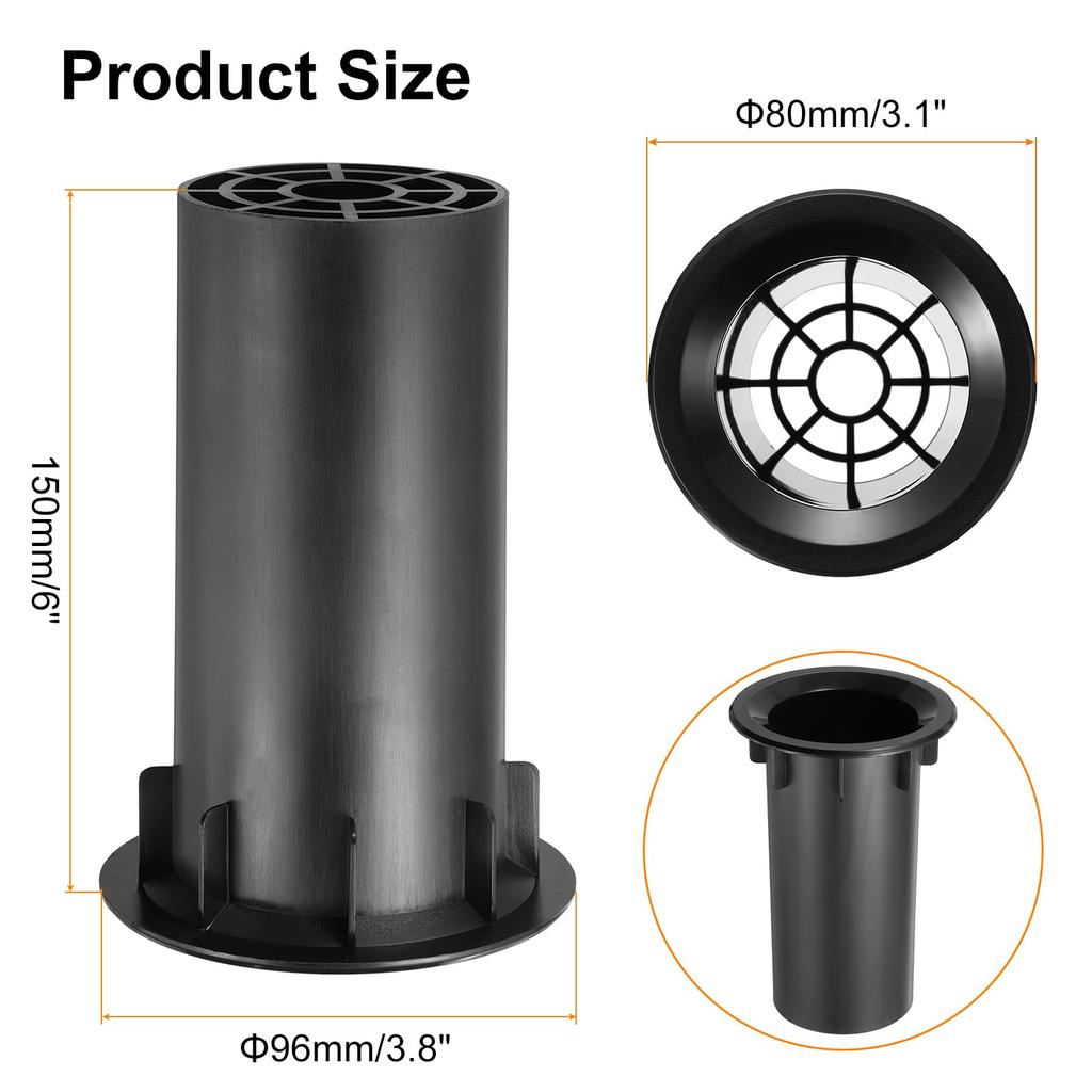 uxcell 3pcs 80x150mm/3.1 x 6" Speaker Port Tube Subwoofer Bass Box Tube Bass Woofer Box Speaker Box Base Airport Port for DJ/PA Speaker Cabinet