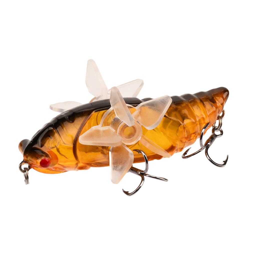 7,5 cm 14G Oberflächen-Rotations-Zikaden-Köder, Bionischer Kunststoff-Hartköder Minnow Traktor-Köder für Süßwasser-Salzwasser-Angeln Angelzubehör