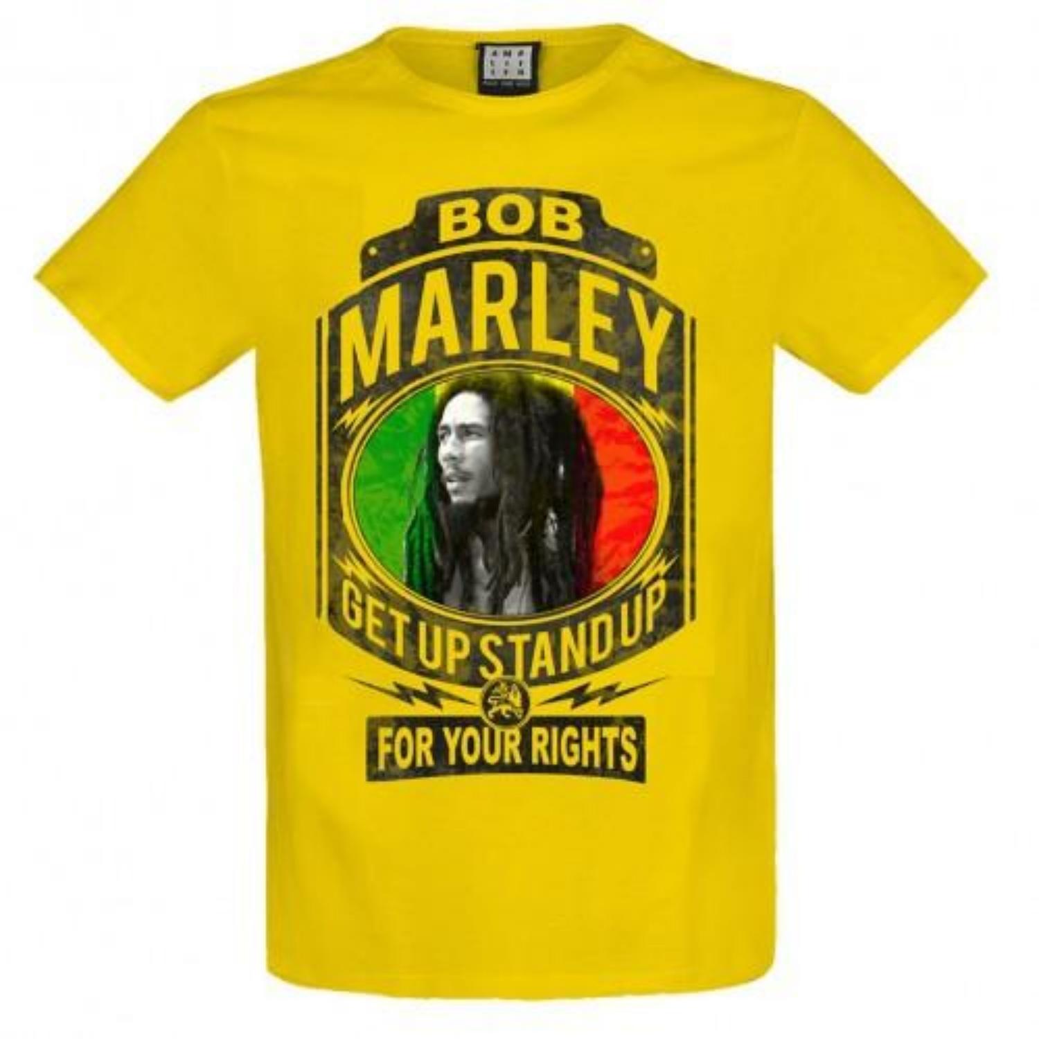 Amplified Unisex Adult Fight For Your Rights Bob Marley T-Shirt S