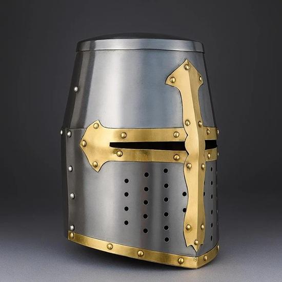 Handmade Medieval 14th Century Great Helmet Perfect for Renaissance Fair, Cosplay, LARP, Halloween Costume Authentic Steel Replica