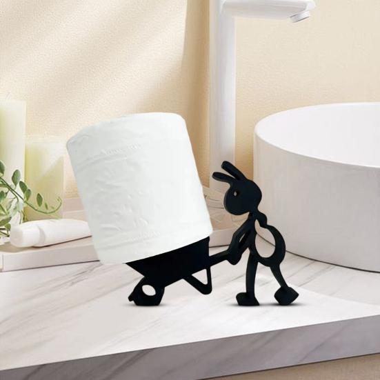 2Pcs/Set Ant Toilet Roll Paper Holder 3D Printed Free Standing Wheelbarrow Ant Toilet Paper Holder Paper Towel Roll Dispenser Storage Rack
