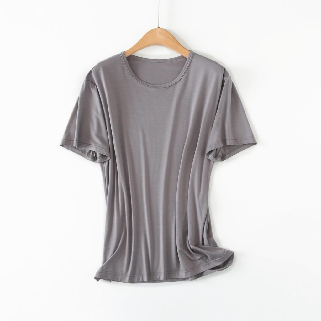 Men's Casual Modal Pajamas - Short-Sleeve, Loose Fit, Round Neck, Plus Size, Lightweight Summer Homewear Top